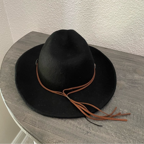 Women’s altard state Black wool Felt Hat with Brown Band - Picture 2 of 5